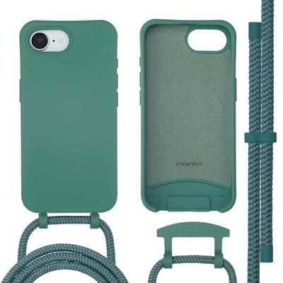 imoshion Hoesje - Geschikt voor iPhone 17e / 16e - Color Backcover met afneembaar koord geschikt voor MagSafe - Donkergroen