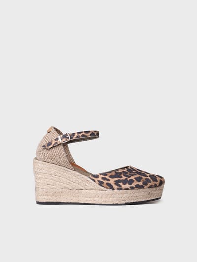Espadrille met sleehak en dierenprint voor dames | Lagos