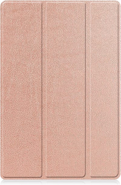 Hoesje Geschikt voor Samsung Galaxy Tab S6 Lite - 10.4 inch - Samsung Tab S6 Lite Hoesje - Tri fold book case hoes - TPU Back Cover met stand Rosegoud