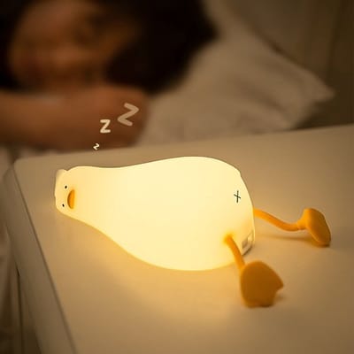 Liggende eend oogbeschermende nachtlamp - nachtlampje - tafellamp slaapkamer - Drie instelbare helderheidsniveaus - Siliconen