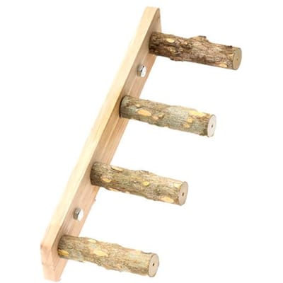 Échelle en bois 4/6 marches pour animal de compagnie, jouet interactif pour perroquet, pour cage à hamster, bâton de broyage amusant, jouet d'escalade, accessoires pour oiseaux beige