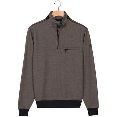 Baileys Trui Sweat Half Zip Two Tone Jacquard Doubleface Interlock Kitt / male