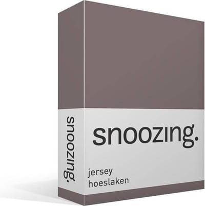 Snoozing Jersey - Hoeslaken - 100% gebreide katoen - 140x200 cm - Taupe