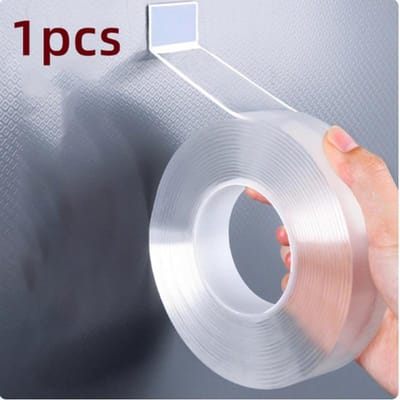 5/10M Nano Tape Dubbelzijdige Tape Transparant Herbruikbaar Waterdichte Plakbanden Afwasbaar Keuken Badkamer 1mm Dikte 20mm*5m*1mm wit
