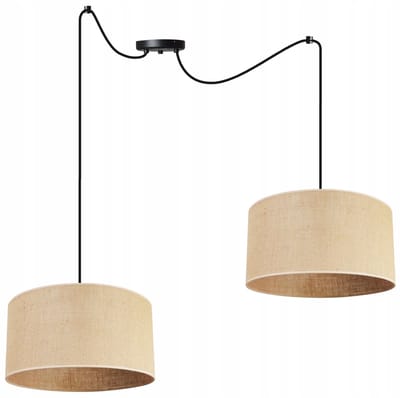 Hanglamp Jute Boho Loft 35cm - Stijlvolle Plafondlamp met Stoffen Kap