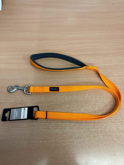 WOLTERS Cat & Dog Professional Comfort Hondenriem Maat M (Riem 125cm x 20mm) Oranje / Grijs