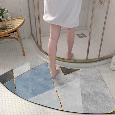 Diatomeeënaarde Vloermat Boogvormig Vuilafstotend Antislip Mat Huishoudelijk Absorberende Badkamervloermat Badkamerdeur Eenvoudige Voetmat 40 * 75cm