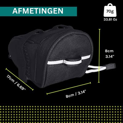 Zadeltas Racefiets & Mountainbike - Fiets Tas Universeel - Waterdicht -Zwart