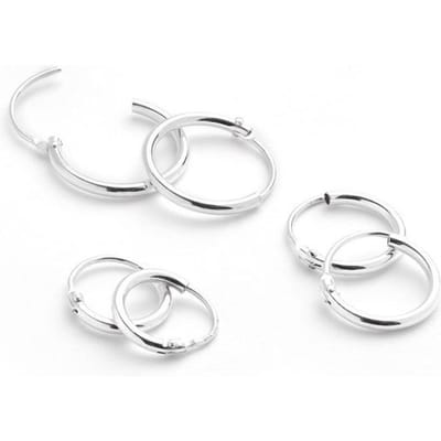 The Jewerly Collection - Set van 3 oorringen - 925 Zilver