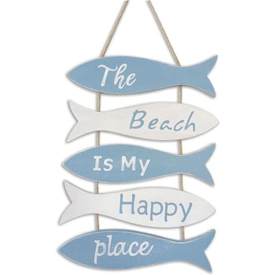 Het Strand is Mijn Gelukkige Plek Thema Muurdecoratie Nautisch Flip Flop Muurbord Vintage Hanger gray