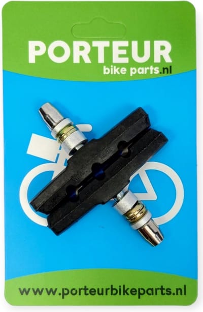 Porteur V-Brake Remblokken Fiets – Symmetrisch met Inbusbevestiging – Remblokkenset voor Stadsfiets, MTB en Hybride Fiets – Zwart