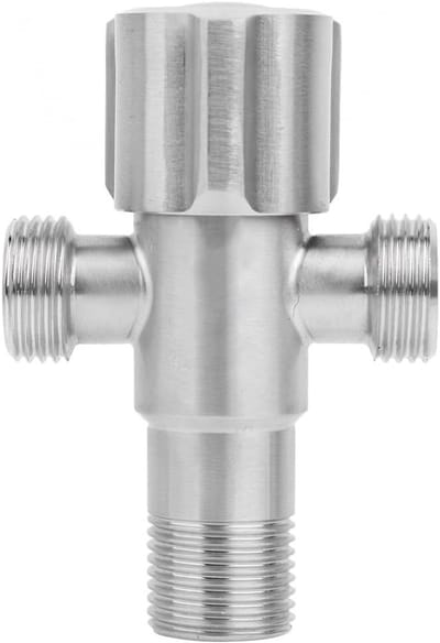 Hoekkraan G1/2" van RVS voor Toilet, Bidet en Keuken met Dubbele Sluitklep en Waterstop, 9x5.8cm, Duurzaam en Stijlvol Design