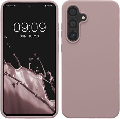 kwmobile telefoonhoesje geschikt voor Samsung Galaxy S24 FE - Hoesje met siliconen coating - Smartphone case in licht oudroze
