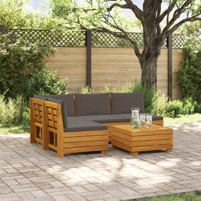 vidaXL - 5 - st - Buiten - bank - set - Massief - Acacia - Hout - Bruin
