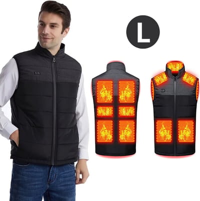 Bovista Verwarmde Bodywarmer - Heated Vest - Elektrische Bodywarmer - Jas - Winter - Oplaadbaar - Unisex - Maat L - Grijs