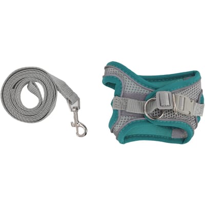 Honden Tuigje Riem Ademend Reflecterend Huisdier Vest Tuigje Riem voor Kleine Honden Katten M M(for 4-6.5kg) gray