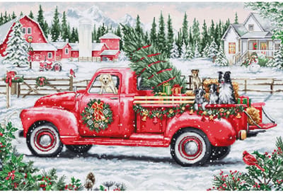 Borduurpakket Luca-S - Red Christmas- Rode Kerst - BU5101