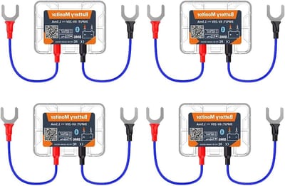 Batterij Monitor - Accu Controle - Voertuig Onderhoud - Draadloze Bluetooth - 4 Stuks - Zwart