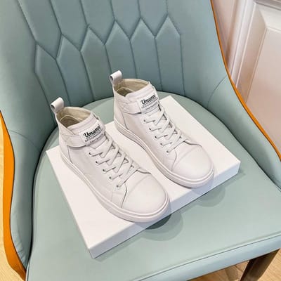 Toplaag koeienhuid hoge schoenen van echt leer kleine witte schoenen dames boardschoenen damesschoenen witte schoenen hoge schoenen lente sportschoenen 36