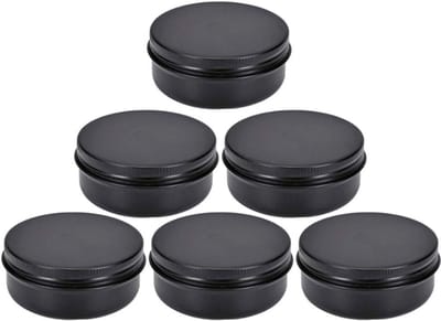 Dailygoods- Aluminium Blikken 150ml/5oz - Zwart - 6 Stks - Ronde