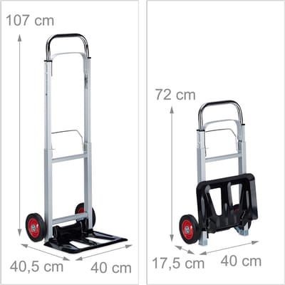 Professionele steekwagen metaal licht - draagvermogen 200 kg - trolley universeel zilverkleurig