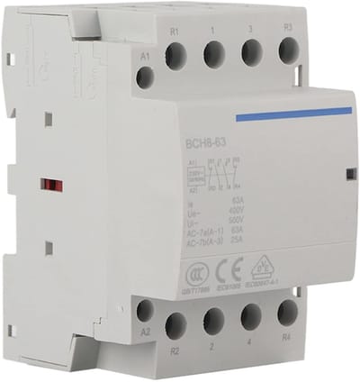 Allecto - AC Schakelaar - 4-polig - 63A 24V/230V - Voor DIN Rail Installatie - Elektronische Besturing - Betrouwbaar en Veilig - Geschikt voor Verl..
