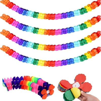 Kleurrijke Feestdecoratie - Dailygoods- Verjaardagsslinger 4 Stuks