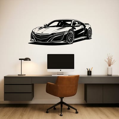 BR2Laser Acura NSX – Wanddecoratie – Lasergesneden Hout – Autokunst – 35 cm Breed