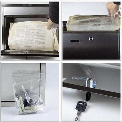 Pakketbrievenbus - Bezorgbox brieven - Veilig post ontvangen - Met cilinderslot - 36x8.5x31cm - Zwart