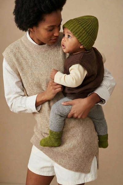 Merinowol Gebreide Baby Muts - Pickle 44