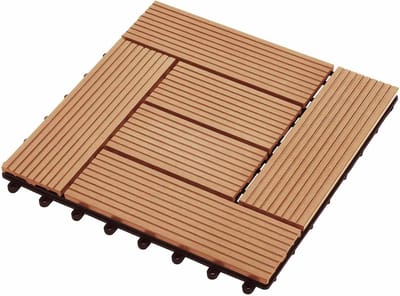 Terrastegels WPC - Buiten vloer - Terras aanleggen - Snelkoppelingssysteem - 1 m² - Teak