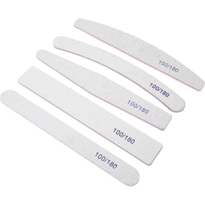 5 Stuks Dubbelzijdige Schuur Buffing Nagelkunst Buffer Vijlen Professioneel Manicure Tip Gereedschap white