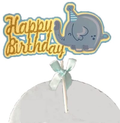 Dailygoods- Cupcake Toppers 20st - Papieren Decoratie - Olifant Thema - Verjaardagsfeest Benodigdheden - Veilig voor Kinderen - 3 inch lang - Taartdecoratie