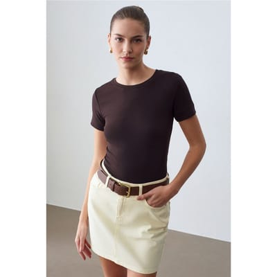 Dames Slim Fit Crew Neck T-Shirt
