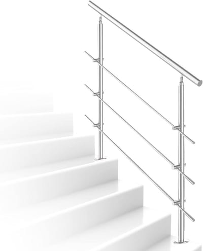 Trapleuning roestvrij staal - Balustrade buiten - Veilig traplopen - Hoekverstelbaar - 120 cm lengte - Geborsteld