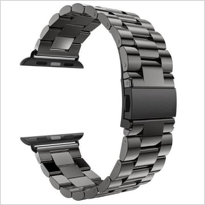 New Age Devi - Bandje geschikt voor Apple Watch Horloge Band Zwart 42 MM - iWatch Watchband Bandje - Smartwatch Armband - Roestvrij Staal