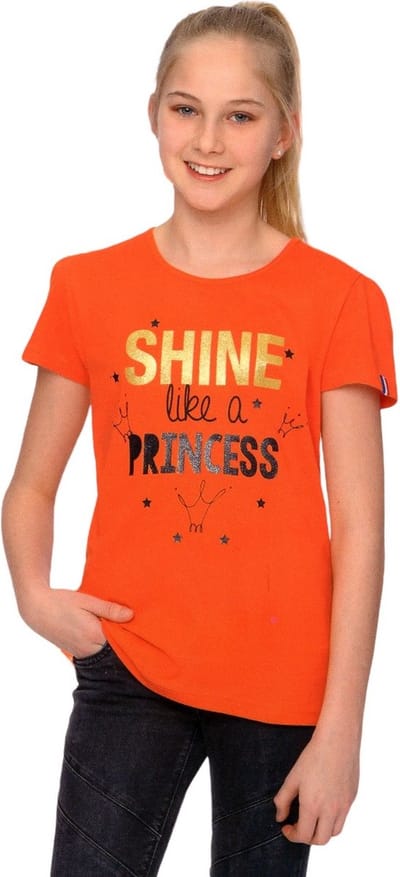 Tiener Meisje T-shirt - Shine Like A Princess - Voor Koningsdag - Holland - Maat: 98/104