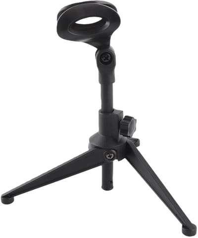 Dailygoods- Microfoonstandaard Draagbaar - Verstelbare Tafelstandaard - Opvouwbaar Statief - Kunststof - Hoogtebereik 20,5-27cm - Geschikt voor Conferenties - Microfoonstatief