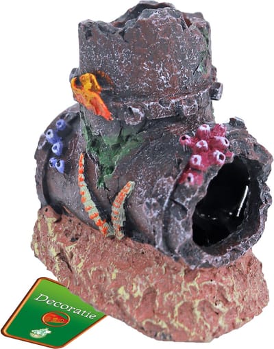 De Boon Gezonken buis aquarium ornament 11 cm | schuilplaats voor vissen