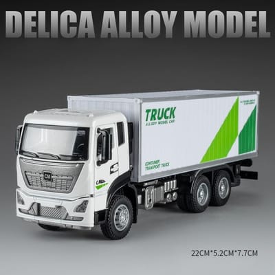 1:32 Schaal Container Vrachtwagen Brandweerwagens Model Auto Speelgoed Terugtrek Mechanisme Muziek Licht Metaal Diecast Deuren Openbare Voertuigen Speelgoed Voor Kind Cadeau