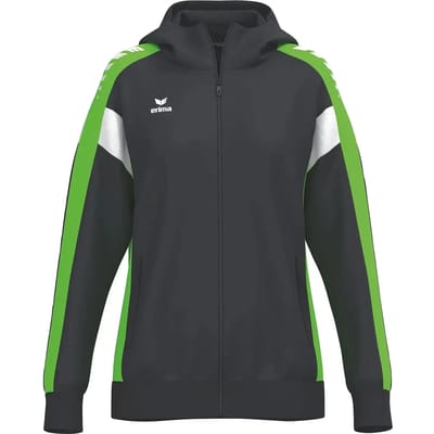 Erima Celebrate 125 Trainingsjack Met Capuchon Dames - Zwart / Green Gecko | Maat: 34