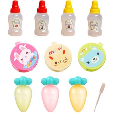 10 stuks Mini Draagbare Sausfles Draagbare Saladesaus Tomatensaus Kruiden Plastic Verdeelfles beige