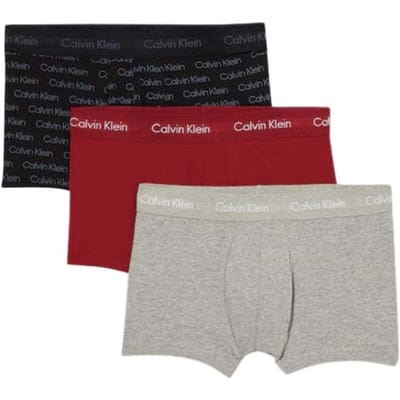 Calvin Klein Logo Boxer Briefs Taille Basse Lot de 3 Sous-vêtements Homme 000NB3055A-QYP L brown