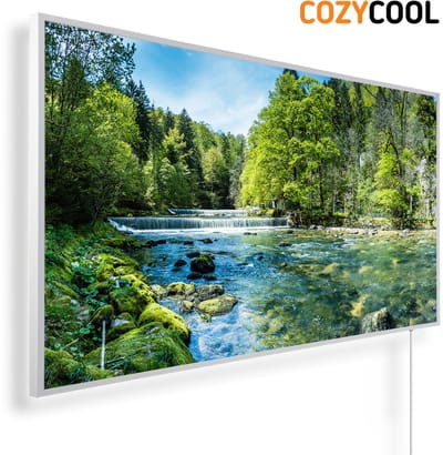 Infraroodpaneel met afbeelding | Areuse rivier in Zwitserland | 1200 Watt | Witte lijst | Infrarood verwarmingspaneel | Infrarood paneel | Infrarood verwarming