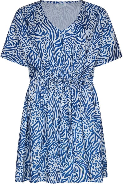MyRebelle - Jurk - Blue Bay - Viscose - Korte mouw - Blauw - Maat 38