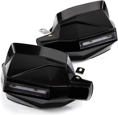 Stuurbeschermer Motorfiets - Handkappen Set - Bescherming Tijdens Rijden - Geïntegreerde Verlichting - 650 Gram - Zwart
