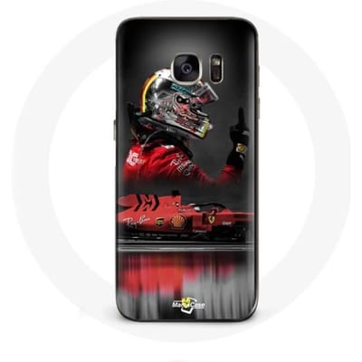 Coque - Formule 1 - Galaxy S7 - Rouge - Sebastian Vettel - Souple rouge