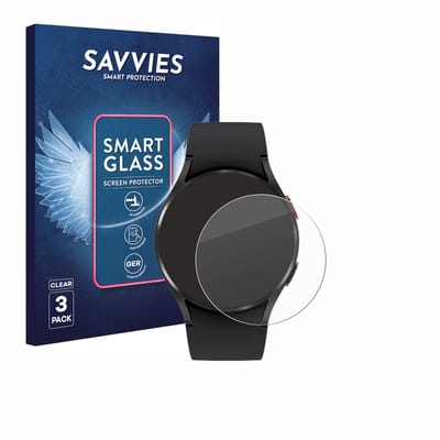 3 Stuks Savvies Screenprotector - geschikt voor Samsung Galaxy Watch 4 (40mm) - beschermfolie glas transparant