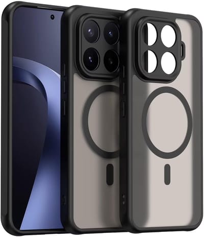 Hoesje Geschikt voor Xiaomi 17T - Zwart - Casemania Matte Armor Magnetische Back Cover - Geschikt voor MagSafe Telefoonhoesje - Val/Stoot Bescherming met Camera Protection