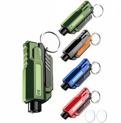 Veiligheidshamer auto - Veiligheidshamer-4 autoveiligheidsaccessoires-2-in-1 autoveiligheidshamer - Snelle ruitenbreker en gordelsnijder - Geschikt als noodhulpmiddel bij auto-uitstappen - Inclusief testglas